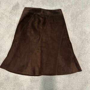 Elegant Brown Suede Skirt.